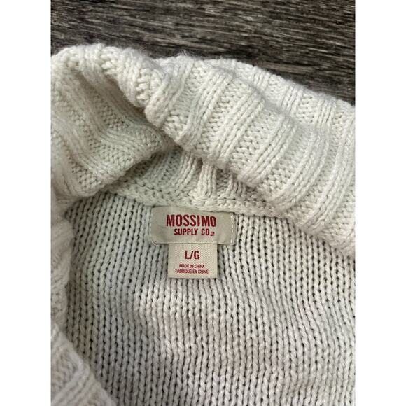 Mossimo Women’s Large Cream Chunky Knit Shawl Collar Open Cardigan Cozy Y2K - Picture 2 of 7